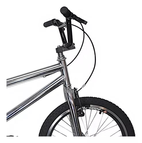 Bicicleta Aro 20 Cromada Freios V-brake Modelo Bike Cor Preto